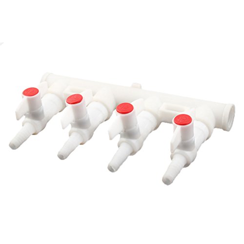 sourcingmap® 1/2PT Innengewinde 4 Wege Luftstrom Kontrolle Splitter Schalter Ventil für Aquarium von sourcingmap