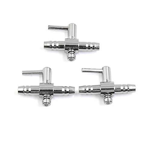 sourcingmap® 3stk. Edelstahl Luftstrom Splitter Pumpenhebel Ventil für Aquarium Fisch Behälter von sourcingmap