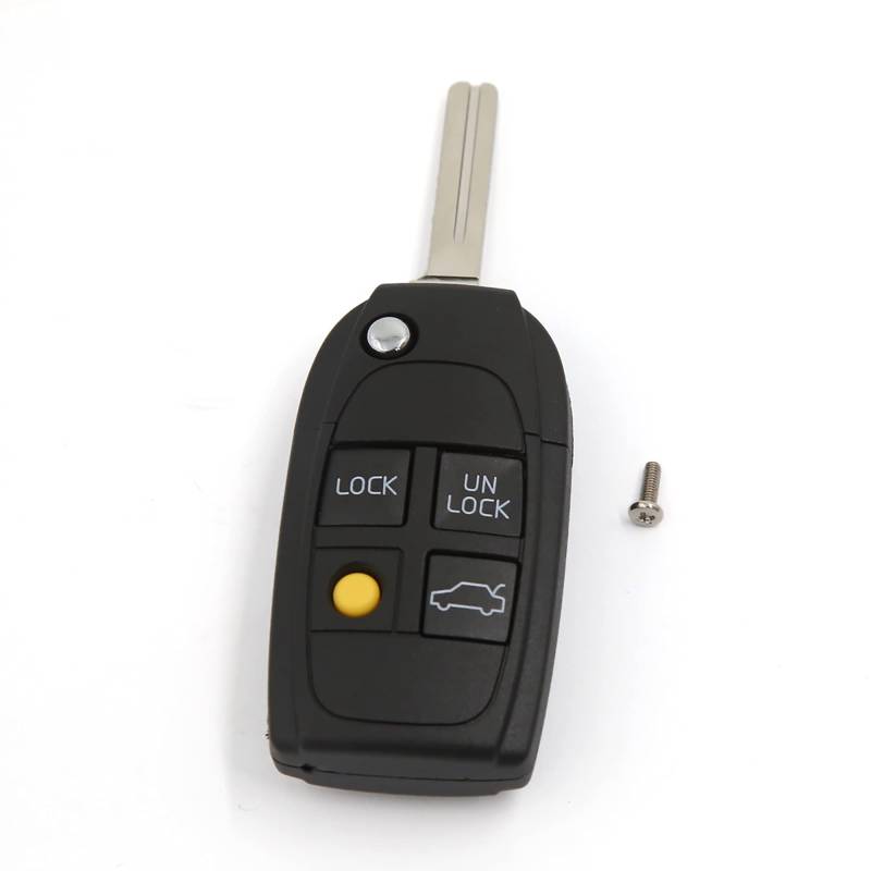 sourcing map Autoschlüssel Hülle 4 Tasten Schlüsselgehäuse Fernbedienung Schlüsselhülle für Volvo von uxcell
