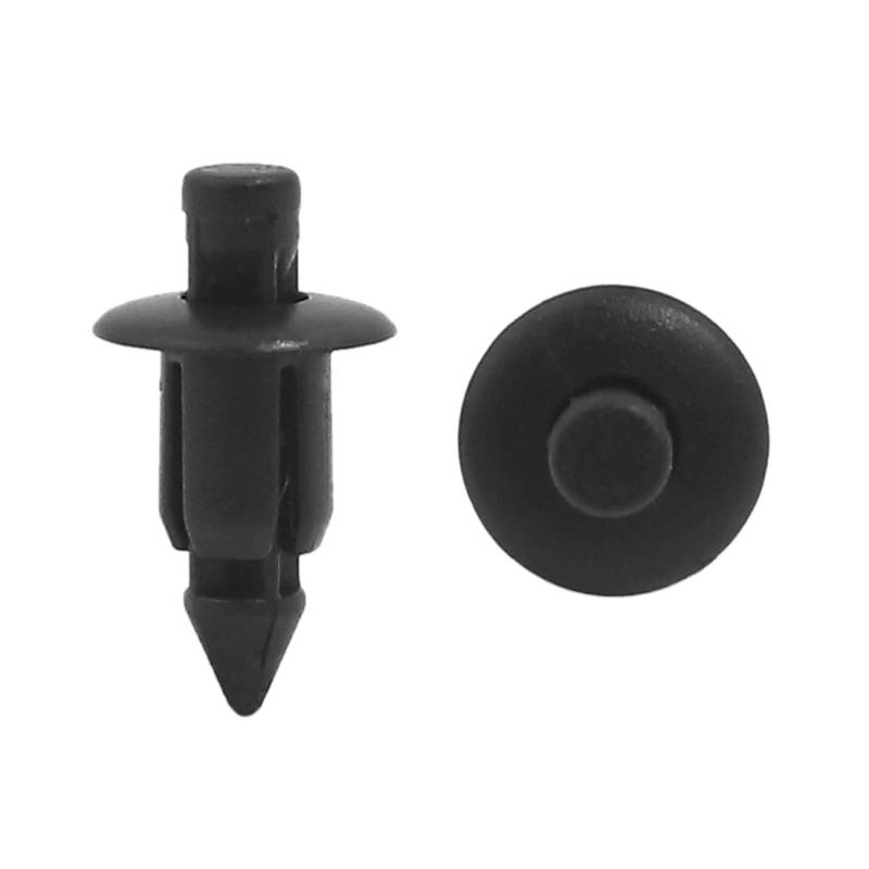 sourcing map 50 Stück schwarze Kunststoffnieten Spritzschutz-Befestigungsclips 6 mm für Auto von uxcell