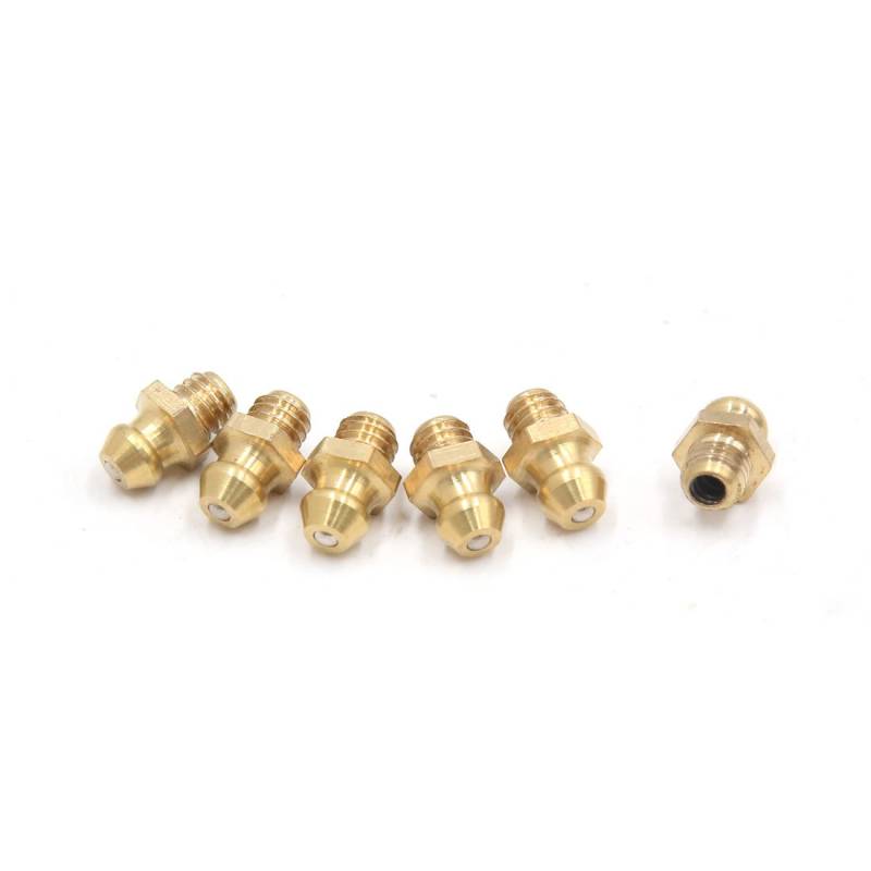 uxcell 6 Stück Schmiernippel M6x1mm Gewinde Messing Fettnippel Sortiment Gerade Abschmiernippel Nippel für Auto von uxcell