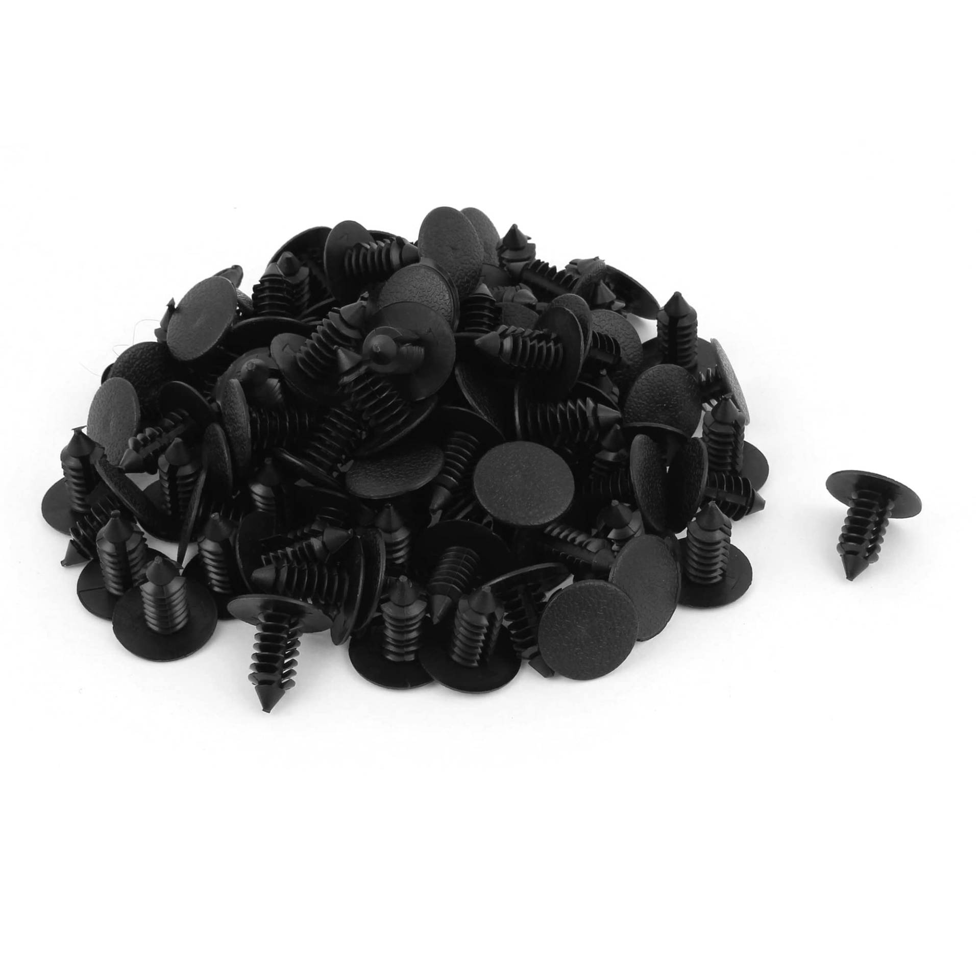 sourcing map 100stk.Kunststoff Nieten 8mm Loch Befestigungsclips Dia Verschluss Push Clips Schwarz für Auto von uxcell