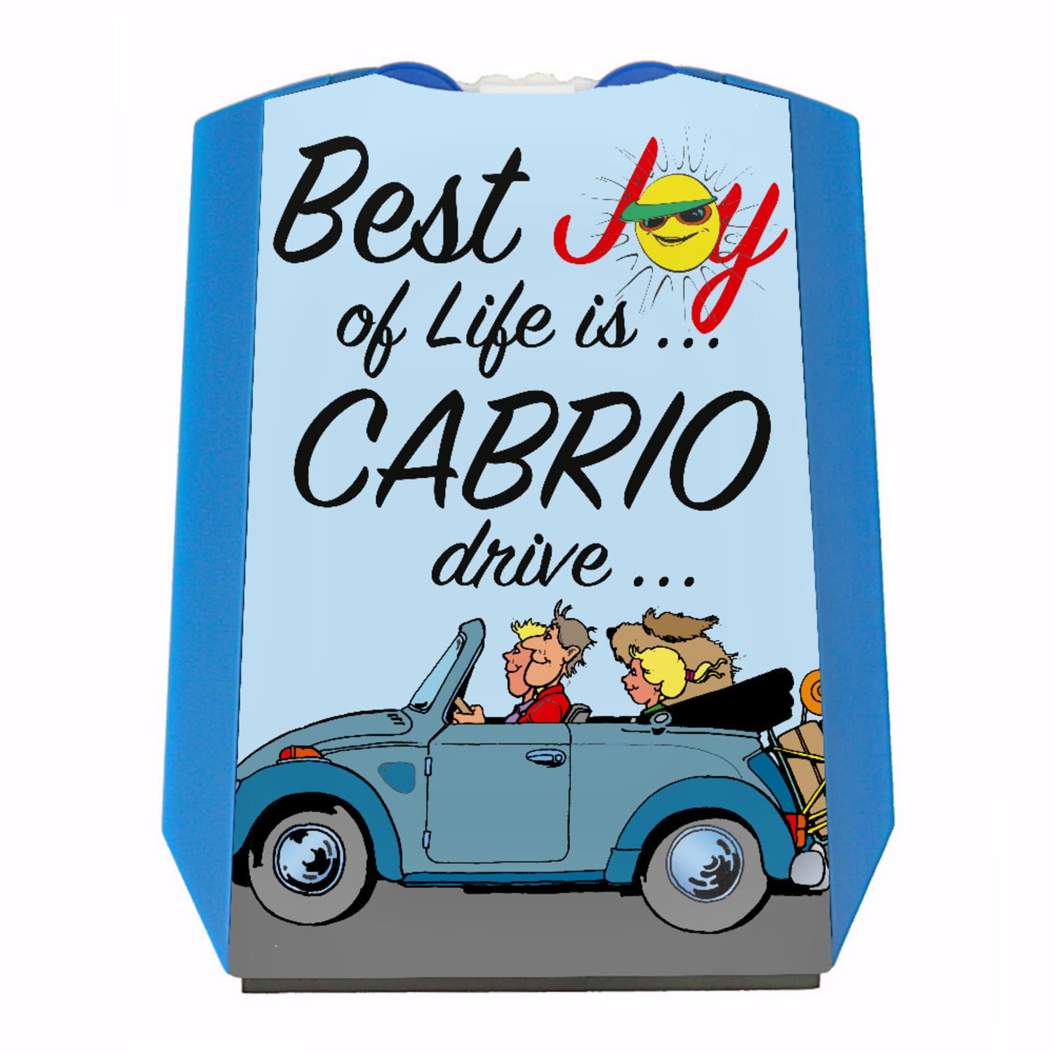 Best Joy of Life is Cabrio Drive Parkscheibe in blau mit 2 Einkaufswagenchips Eiskratzer Wasserabstreifer und Einkaufswagen-Chips Cabriofahrer parken Autofahrer Parkplatz Auto Führerschein von speecheese