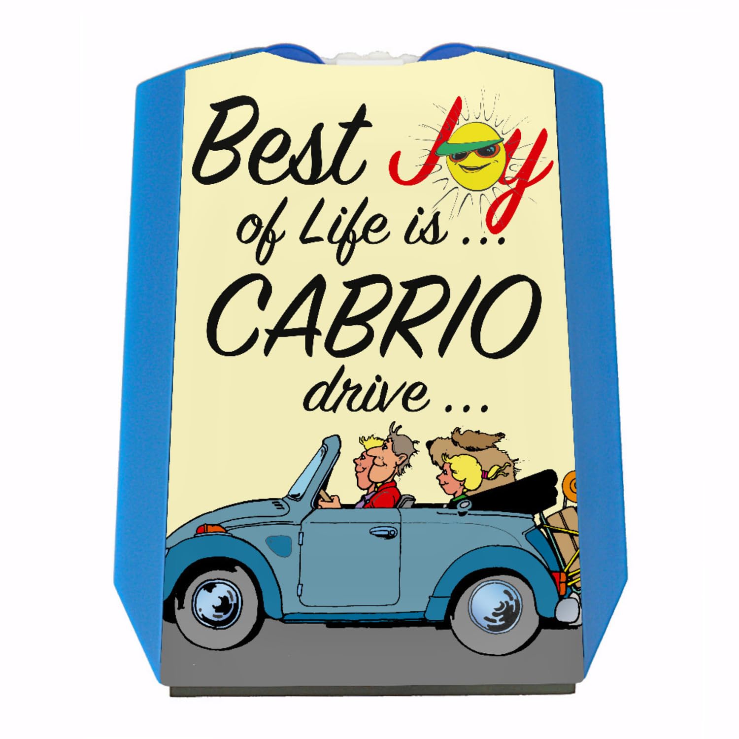 Best Joy of Life is Cabrio Drive Parkscheibe in gelb mit 2 Einkaufswagenchips Eiskratzer Wasserabstreifer und Einkaufswagen-Chips Cabriofahrer parken Autofahrer Parkplatz Auto Führerschein von speecheese