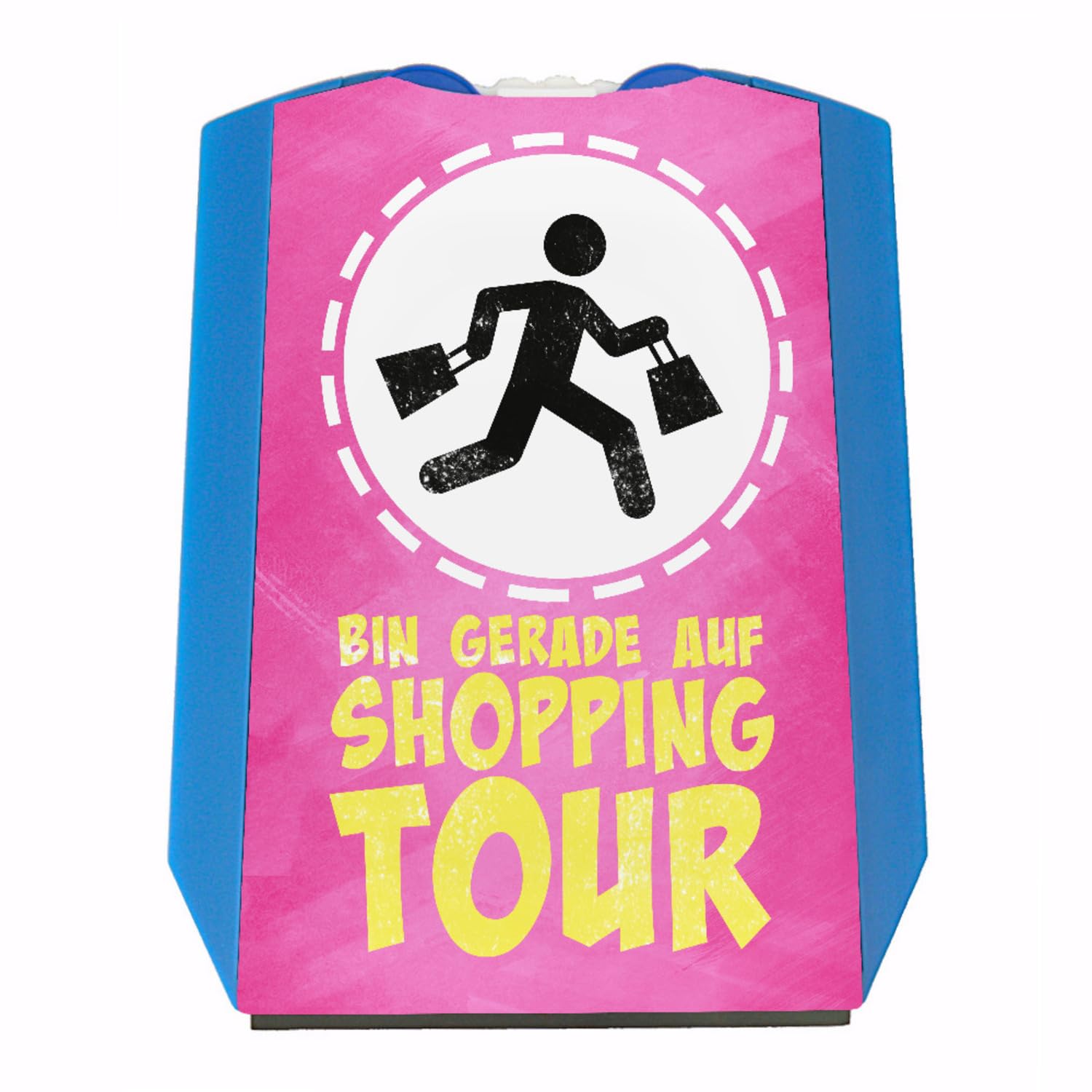 Bin gerade auf Shoppingtour Parkscheibe mit Eiskratzer und 2 Einkaufswagenchips für alle die gerne Einkaufen und Shoppen - in pink mit lustigem Warnmännchen - Vorderseite gemäß Bin gerade auf Shoppingtour Parkscheibe mit Eiskratzer und 2 Einkaufswagenchips für alle die gerne Einkaufen und Shoppen - in pink mit lustigem Warnmännchen - Vorderseite gemäß von speecheese