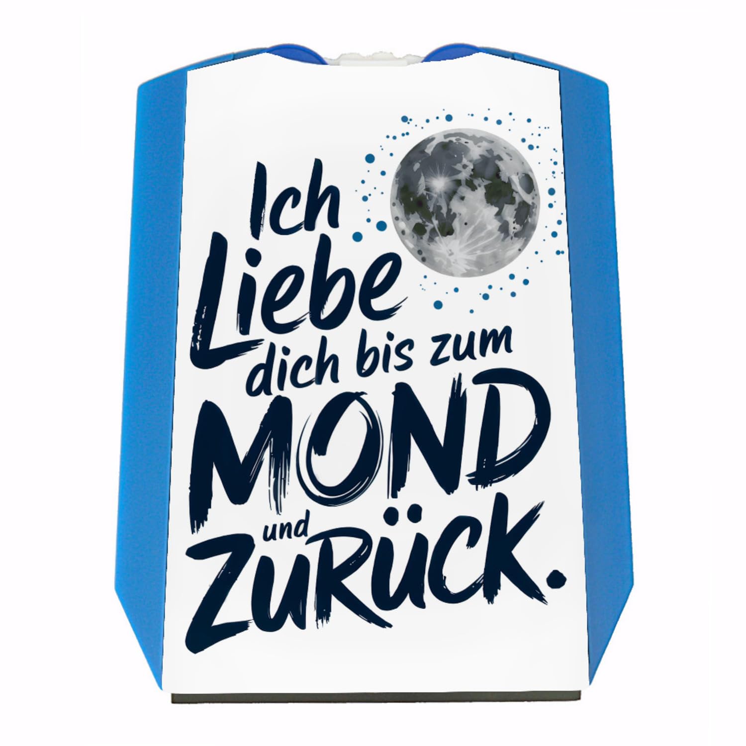 Grauer Mond Blauer Text Parkscheibe Liebe bis zum Mond Romantisches Autozubehör für Valentinstag oder Geburtstag Grauer Mond Blauer Text Parkscheibe Liebe bis zum Mond Romantisches Autozubehör für Valentinstag oder Geburtstag von speecheese