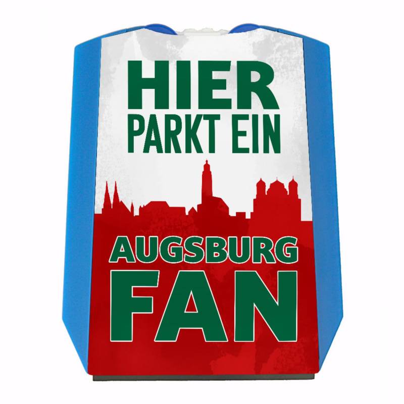 Hier parkt EIN Augsburg Fan Parkscheibe in Rot Weiß Grün Parkscheibe für Fans mit Stadtmotiv um die Liebe zur Stadt und dem Sport zu Zeigen von speecheese