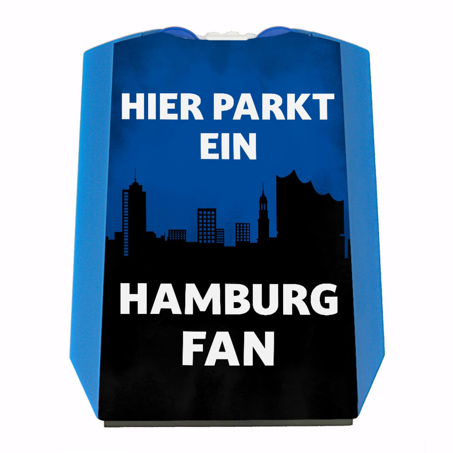 Hier parkt EIN Hamburg Fan Parkscheibe in Vereinsfarben mit Zwei Einkaufswagenchips als Geschenk für Fußballfans die ihren Verein über Alles lieben und überall verfolgen von speecheese