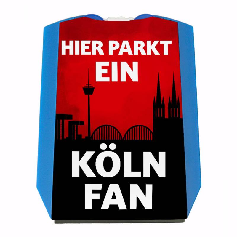 Hier parkt EIN Köln Fan Parkscheibe in Vereinsfarben mit Zwei Einkaufswagenchips als Geschenk für Fußballfans die ihren Verein über Alles lieben und überall verfolgen von speecheese