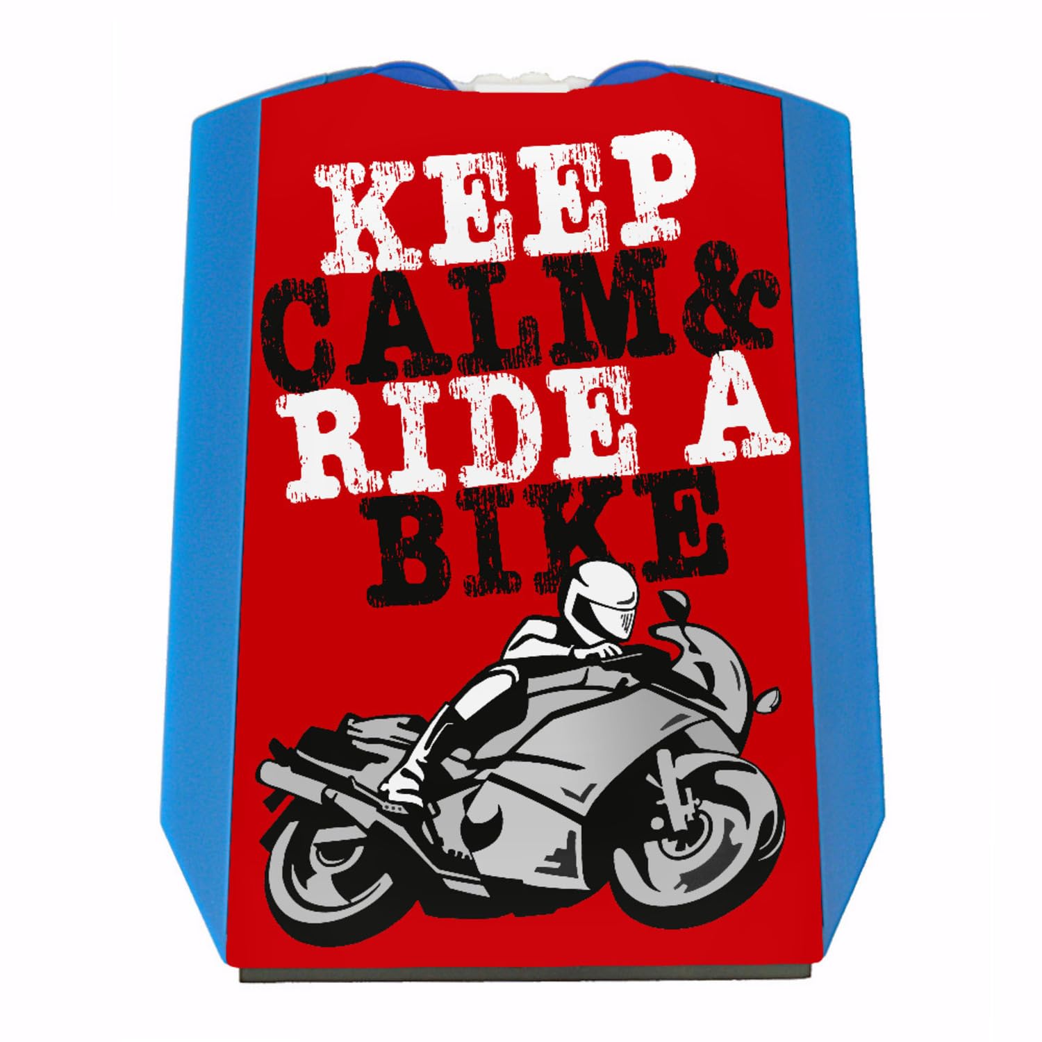 Keep Calm & Ride a Bike Parkscheibe mit Motorrad Motiv in rot Eiskratzer Wasserabstreifer und Einkaufswagen-Chips Motorrad parken Biker Parkplatz Auto von speecheese