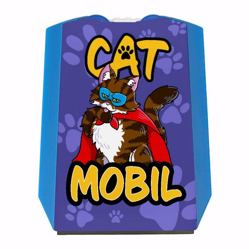 Parkscheibe mit Superhelden Katzen-Motiv und 2 Einkaufswagenchips - Catmobil lustige Geschenkidee für Katzenbesitzer die etwas zu viel von ihrem Fellknäuel halten und Denken es von speecheese