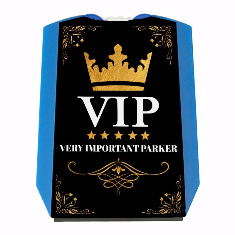 VIP Parkscheibe mit lustigem Spruch, edlen Motiven und 2 Einkaufswagenchips für Very Important Parker witzig auf dem Parkplatz beim Einkaufen König der Straße Krone Königin von speecheese