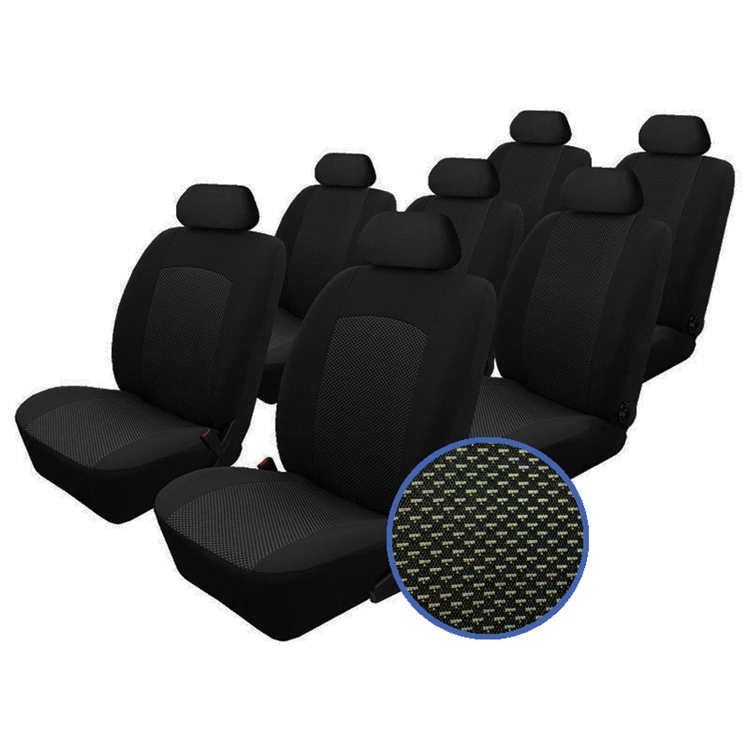 speedszop Sitzbezüge kompatibel mit Ford Transit Custom; 9 Sitzer; 2012-, maßgeschneidert von speedszop