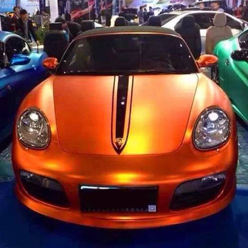 3D Chrom Matt SUNSET ORANGE Metallic mit Luftkanälen ,Car Wrapping, Folie 0,5m x 1,52m von speedwerk-motorwear