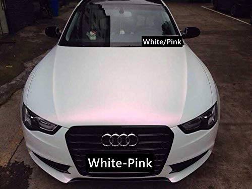 3D Perlmutt Effekt Folie Weiß >Pink mit Luftkanal 1,52m Car Wrapping Farbwechsel 0,5m x 1,52m von speedwerk-motorwear