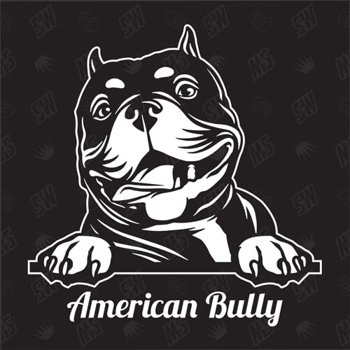 speedwerk-motorwear American Bully Version 2 - Sticker, Aufkleber, Hundeaufkleber, Autoaufkleber, Hund, Auto, Hunderassen, Mischling, Mix, Tiere, Haustier (AUCH MIT Wunschname MÖGLICH) von speedwerk-motorwear