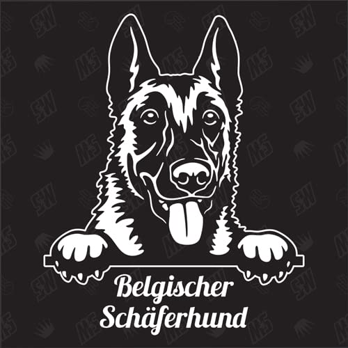 Belgischer Schäferhund Belgian Malinois Version 8 - Sticker, Aufkleber, Hundeaufkleber, Autoaufkleber, Hund, Auto, Hunderassen, Mischling, Mix, Tiere, Haustier (AUCH MIT Wunschname MÖGLICH) von speedwerk-motorwear