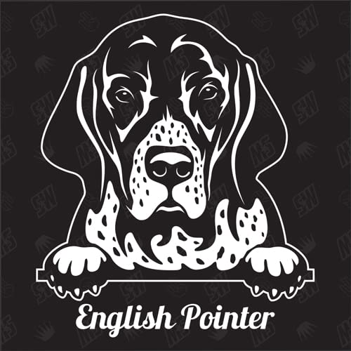 English Pointer Version 1 - Sticker, Aufkleber, Hundeaufkleber, Autoaufkleber, Hund, Auto, Hunderassen, Mischling, Mix, Tiere, Haustier (AUCH MIT Wunschname MÖGLICH) von speedwerk-motorwear