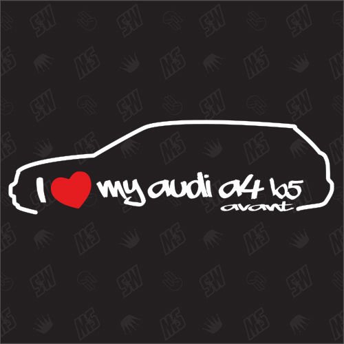 speedwerk-motorwear I Love My A4 B5 Avant - Sticker - Baujahr 1995-1999 von speedwerk-motorwear