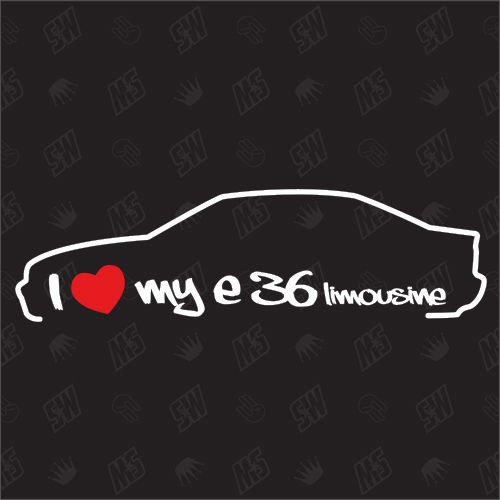 speedwerk-motorwear I Love My E36 Limousine - Sticker, Bj. 90-98 von speedwerk-motorwear