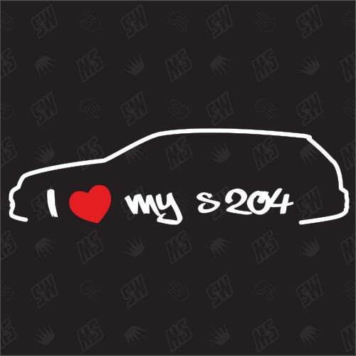 I love my Mercedes S 204 - Sticker,Bj 07-08 von speedwerk-motorwear