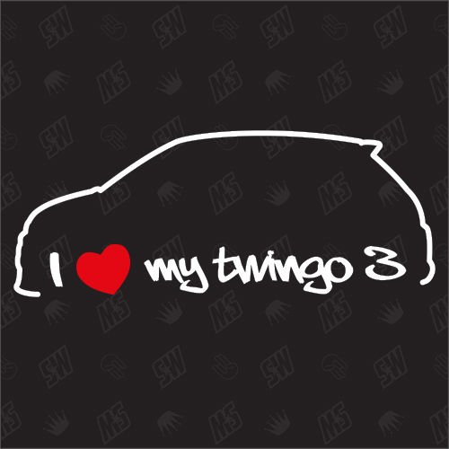 speedwerk-motorwear I Love My Twingo 3 - Sticker für Renault - ab Bj. 2014 von speedwerk-motorwear