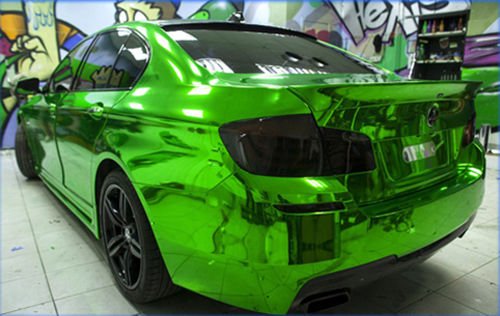 STRETCHABLE Chrom Grün für 3D Verklebung Car Wrapping, Spiegelfolie, Chromfolie 0,5m x 1,52m von speedwerk-motorwear