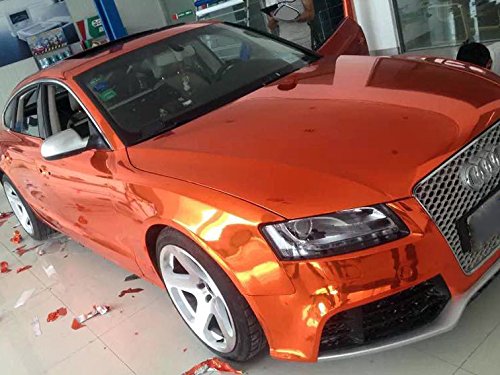 STRETCHABLE Chrom ORANGE für 3D Verklebung Car Wrapping, Spiegelfolie, Chromfolie 0,5m x 1,52m von speedwerk-motorwear