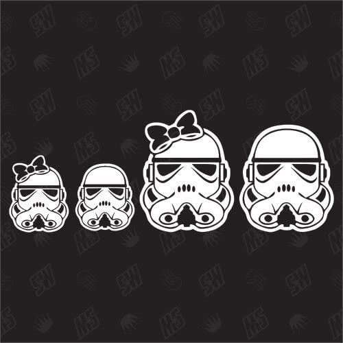 speedwerk-motorwear Star Wars Family with 1 Girl + 1 Boy - Sticker von VWPEYY