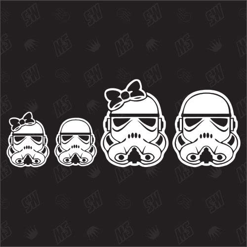speedwerk-motorwear Star Wars Family with 1 Girl + 1 Boy - Sticker von speedwerk-motorwear