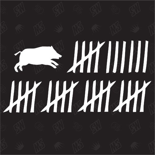 Wildschwein Strichliste - Sticker von speedwerk-motorwear