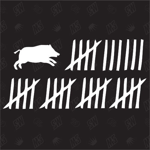 Wildschwein Strichliste - Sticker Wildschwein Strichliste - Sticker von speedwerk-motorwear