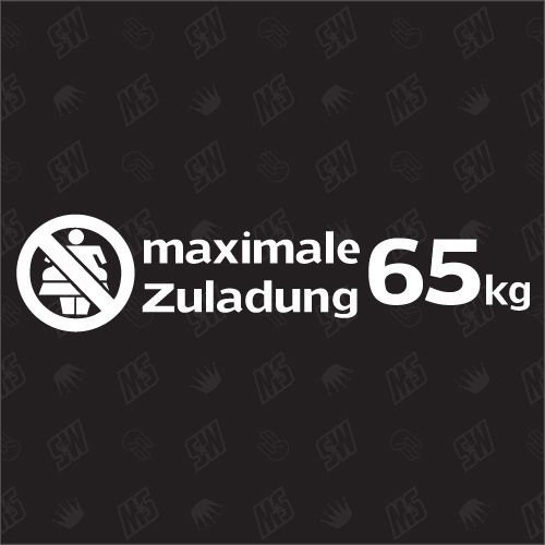 maximale Zuladung 65kg - Sticker von speedwerk-motorwear
