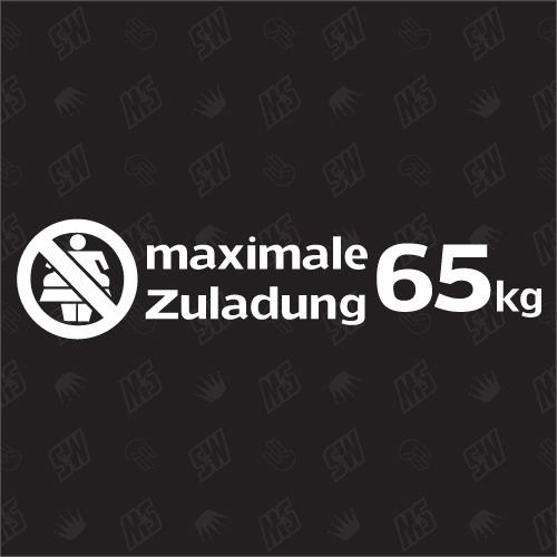 speedwerk-motorwear Maximale Zuladung 65kg - Sticker, Schwarz, Metall, Fahrzeug, Kunststoff, Minimalistisch, Rechteck, Outdoor von speedwerk-motorwear