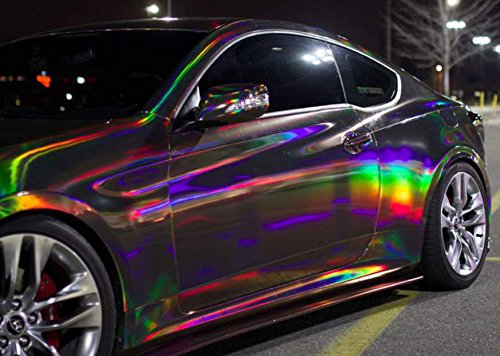 speedwerk-motorwear 3D Holographic Chrom Black Rainbow für Car Wrapping, Spiegelfolie, Effektfolie 0,5m x 1,52m von speedwerk-motorwear
