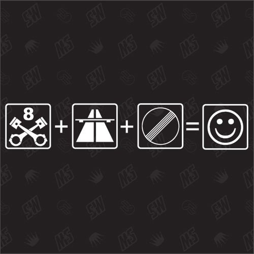 speedwerk-motorwear 8 Zylinder + Autobahn + Frei = Smiley - Aufkleber, Autoaufkleber, Sticker, Scheibenaufleber, Silhouette, Tuning, V8, Design, Car, Umrandung, Styling, Zubehör, KFZ speedwerk-motorwear 8 Zylinder + Autobahn + Frei = Smiley - Aufkleber, Autoaufkleber, Sticker, Scheibenaufleber, Silhouette, Tuning, V8, Design, Car, Umrandung, Styling, Zubehör, KFZ von speedwerk-motorwear