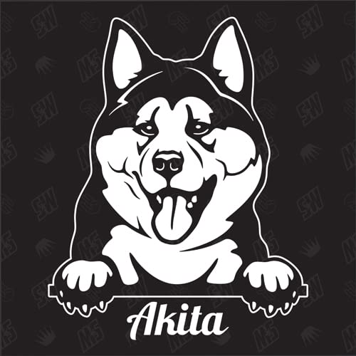 speedwerk-motorwear Akita Version 1 - Sticker, Aufkleber, Hundeaufkleber, Autoaufkleber, Hund, Auto, Hunderassen, Mischling, Mix, Tiere, Haustier (AUCH MIT Wunschname MÖGLICH) von speedwerk-motorwear