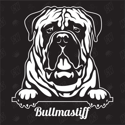 speedwerk-motorwear Bullmastiff Version 4 - Sticker, Aufkleber, Hundeaufkleber, Autoaufkleber, Hund, Auto, Hunderassen, Mischling, Mix, Tiere, Haustier (AUCH MIT Wunschname MÖGLICH) von speedwerk-motorwear