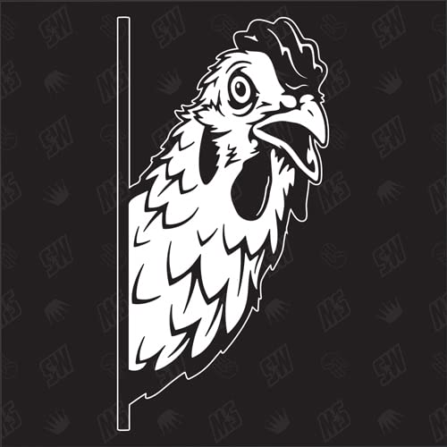 speedwerk-motorwear Huhn Version 2 - Aufkleber, Henne, Autoaufkleber, Sticker, Bauernhof, Tiere, Farmanimals, Hahn, Gockel, Hühnchen, Vogel, Geflügel (AUCH MIT Wunschname MÖGLICH) von speedwerk-motorwear