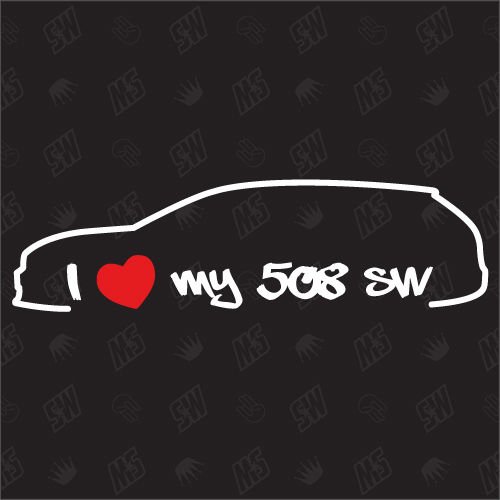 speedwerk-motorwear I Love My 508 SW - Sticker für Peugeot - Bj. 2010-2014 von speedwerk-motorwear
