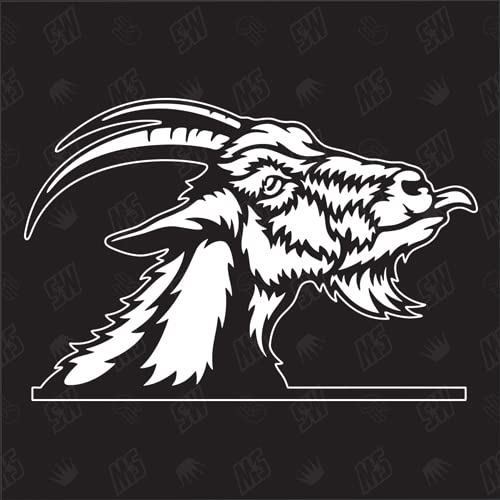 speedwerk-motorwear Ziegenbock Version 1 - Aufkleber, Autoaufkleber, Sticker, Ziege, Geiß, Zicklein, Kitz, Bauernhof, Bock, Tiere, Farmanimals, Farmtiere, Ziegenhirte, (AUCH MIT Wunschname MÖGLICH) von speedwerk-motorwear