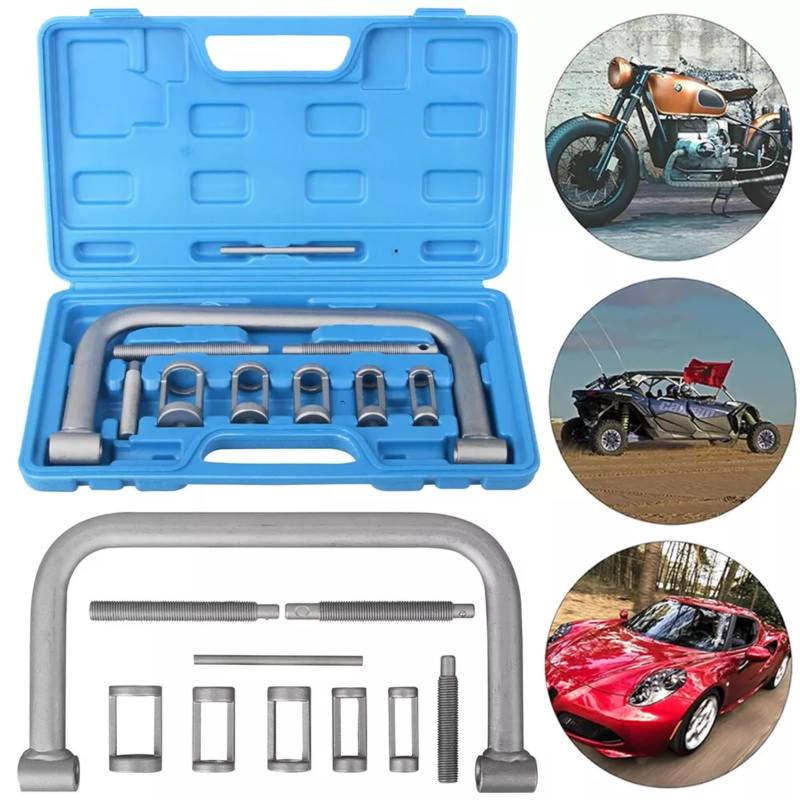 sports flyfree 10-Stück Universal Ventilfederspanner Ventilfederpresse Satz Ventil Montage Kompressor Kit Werkzeug für Auto Motorrad（Silbrig） von sports flyfree