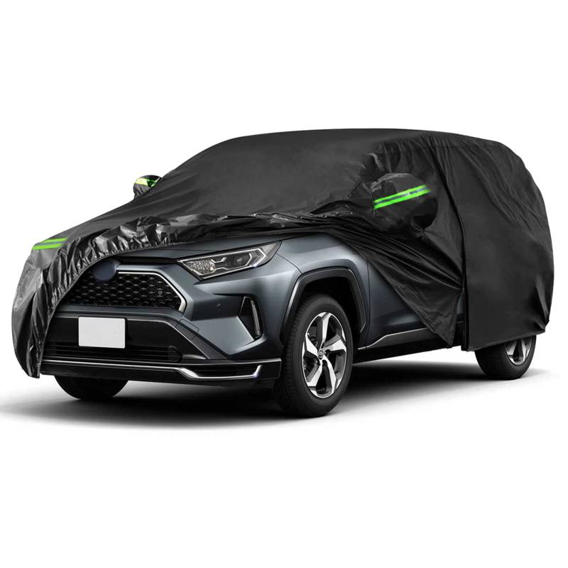 Autoabdeckungen Wasserdicht Allwetter Ersatz für Toyota RAV4 2013–2023 6 Schichten 210T maßgeschneiderte Outdoor Vollgarage mit Reißverschlusstür für Schnee Regen Staub Hagelschutz (Rav4) von sportuli