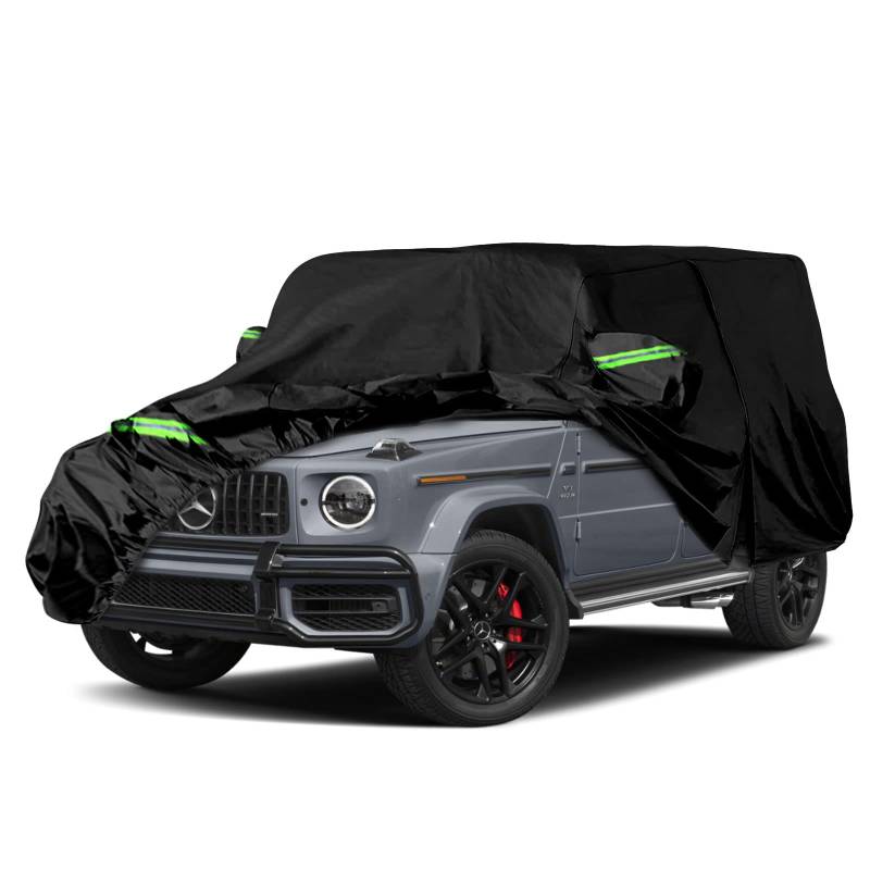 Wasserdichte Autoabdeckungen, Ersatz für Mercedes Benz G-Klasse 500, 550, 650, 6 Schichten, Allwetter-Autoabdeckung mit Reißverschluss-Tür und winddichten Bändern für Schnee, Regen, Staub, Hagelschutz von sportuli