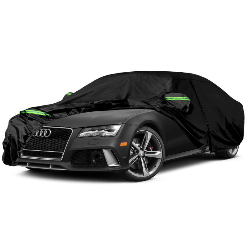 wasserdichte Autoabdeckung, Ersatz für Audi A7/S7/RS7, 6 Schichten, Allwetter-Autoabdeckung mit Reißverschluss-Tür und winddichten Bändern für Schnee, Regen, Staub, Hagelschutz (A7) von sportuli
