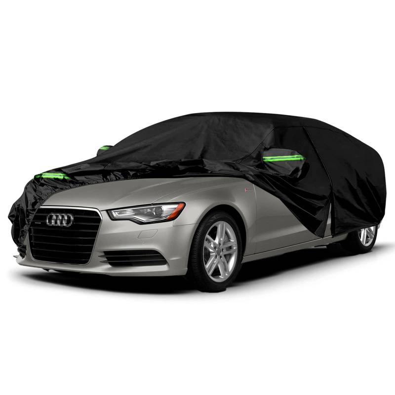 wasserdichte Autoabdeckung Ersatz für 2004-2022 Audi A6/S6, 6 Schichten Allwetter-Vollautoabdeckungen mit Reißverschlusstür & Winddichter Gurt für Schneeregen Staub Hagelschutz (A6) von sportuli