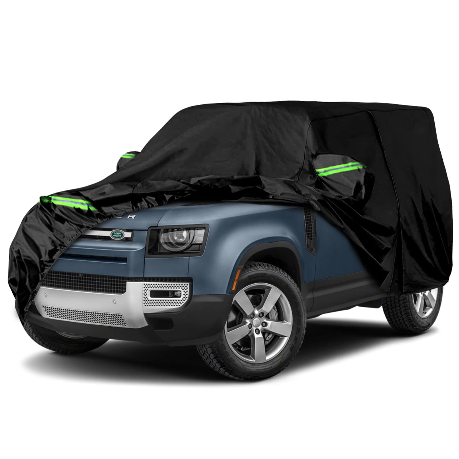 wasserdichte Autoabdeckung Ersatz für Land Rover Defender 90 2-Türer, 6 Schichten Allwetter-Autoabdeckungen mit Reißverschlusstür für Schnee, Regen, Staub, Hagelschutz (Defender 2-Türer) von sportuli