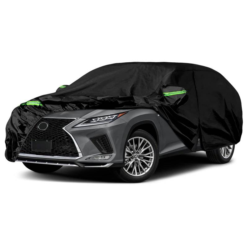 wasserdichte Ersatzabdeckungen für Lexus RX350 RX450H RX500H 2008-2023, 6 Schichten Allwetter-Autoabdeckungen mit Reißverschluss und winddichten Bändern für Schnee, Regen, Staub und Hagel von sportuli