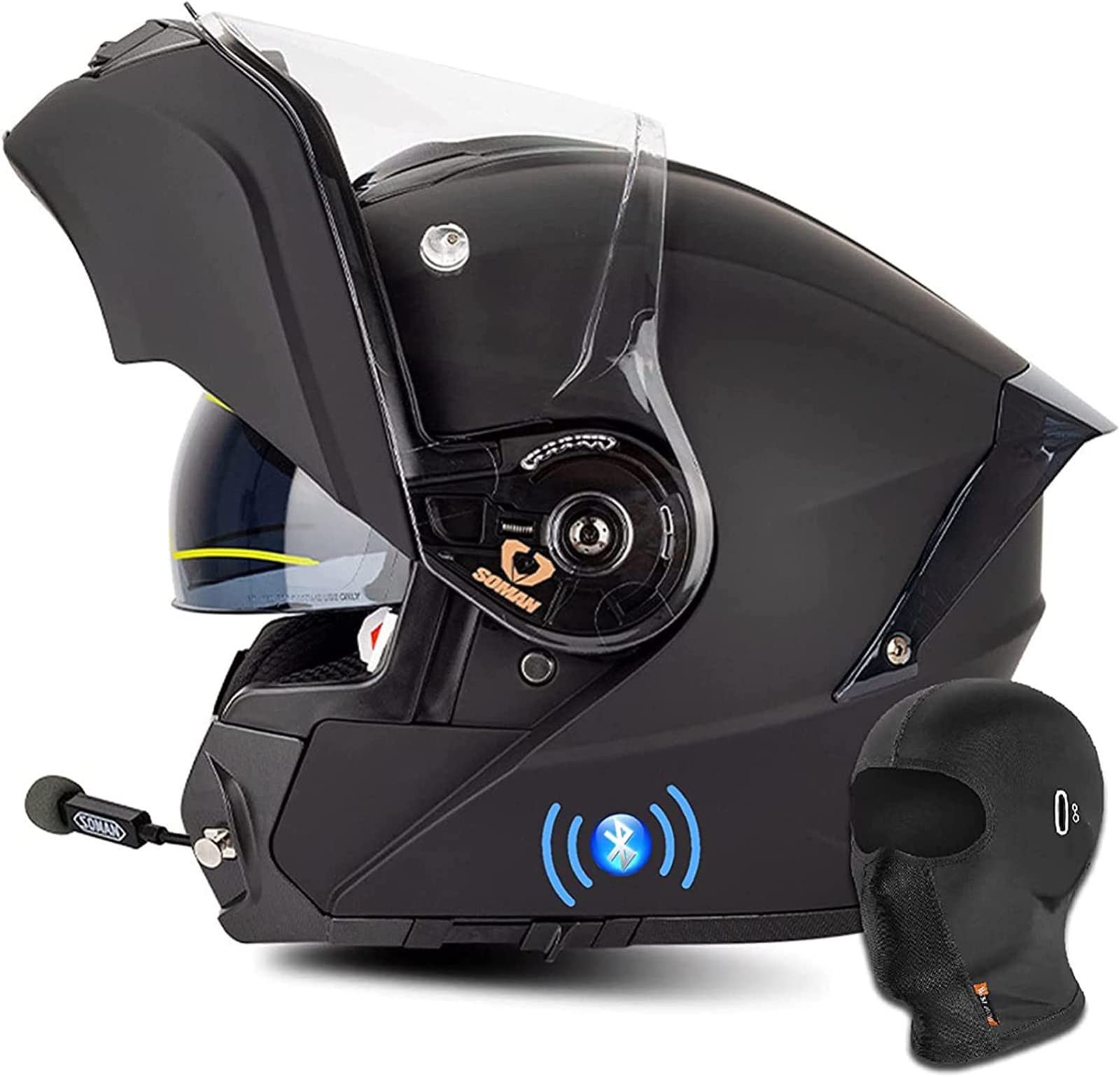 Integralhelm Motorradhelm Modular Bluetooth Klapphelm Erwachsene Sturzhelm Mopedhelm ECE/DOT Genehmigt Mit Doppel Visier Lüftungssystem Für Herren Und Damen 2,4XL von stdpcxz