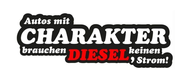 Aufkleber Autos mit Charakter "Motiv Diesel" Wetterfest ca. 16x5 cm JDM Feinstaub Plakette Fun Lustig Oldschool Umweltplakette Feinstauberzeuger Strom E-Auto von chemstickattack